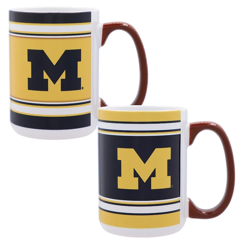 Michigan Wolverines 15oz Home Away 2-Pack Mug Set