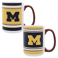 Michigan Wolverines 15oz Home  Away 2-Pack Mug Set