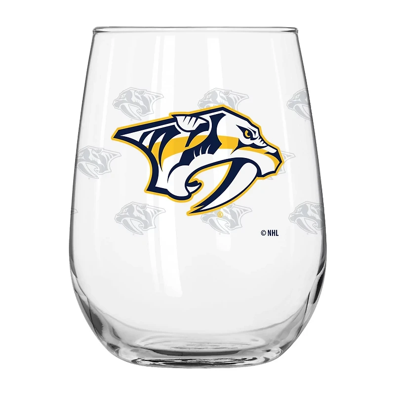 Nashville Predators 16oz Satin-Etched Logo Curved Beverage Glass