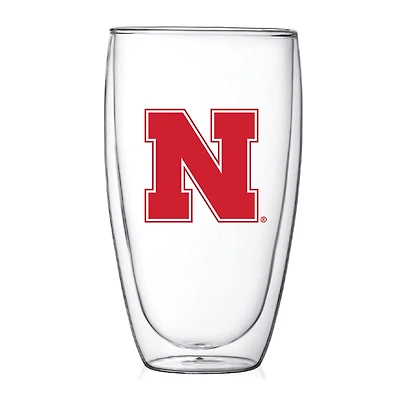 Nebraska Huskers 15oz Double Wall Thermo Glass