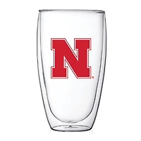 Nebraska Huskers 15oz Double Wall Thermo Glass