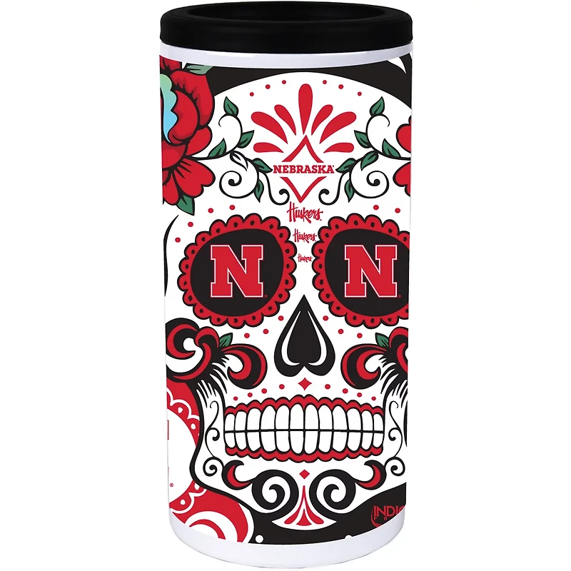 Nebraska Huskers Dia Stainless Steel 12oz Slim Can Cooler