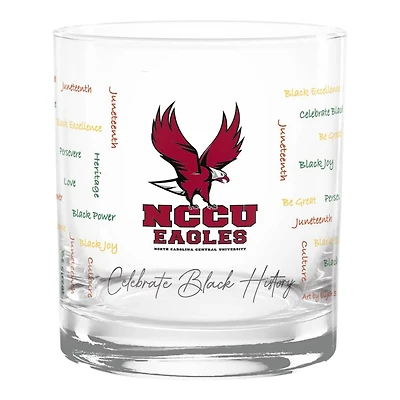 North Carolina Central Eagles 14oz History Month Rocks Glass