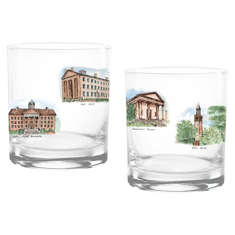 North Carolina Tar Heels 2-Pack 14oz Laura Wilcox University Rocks Set
