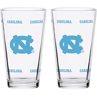 North Carolina Tar Heels Two-Pack Knockout 16oz Pint Glass Set
