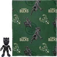 Northwest x Disney Milwaukee Bucks Panther Hugger Pillow  Throw Blanket Set