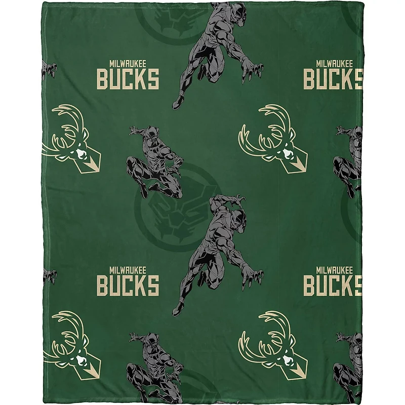 Northwest x Disney Milwaukee Bucks Panther Hugger Pillow Throw Blanket Set