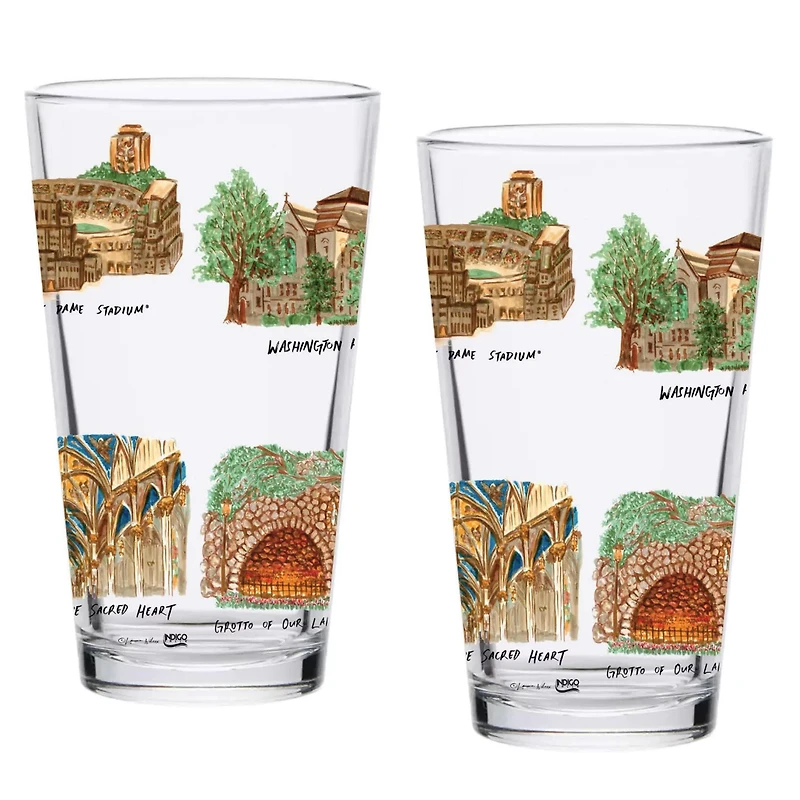 Notre Dame Fighting Irish 2-Pack 16oz Laura Wilcox University Pint Set