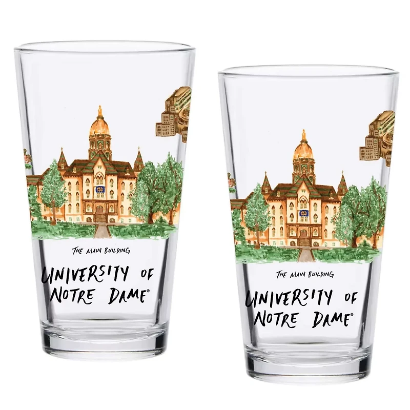 Notre Dame Fighting Irish 2-Pack 16oz Laura Wilcox University Pint Set