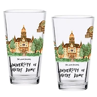 Notre Dame Fighting Irish 2-Pack 16oz Laura Wilcox University Pint Set