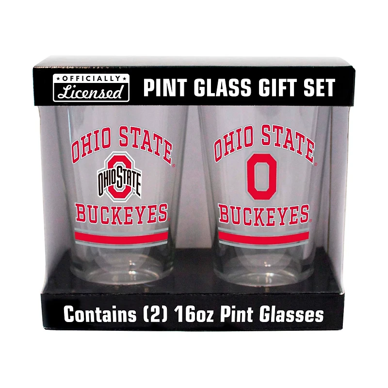 Ohio State Buckeyes 16oz Pint Glass Two Pack