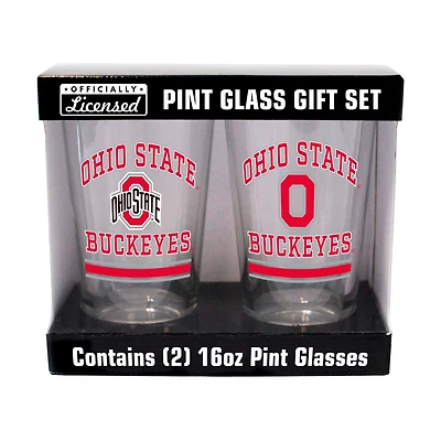 Ohio State Buckeyes 16oz Pint Glass Two Pack
