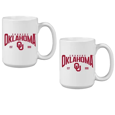 Oklahoma Sooners 15oz Established Ceramic Mug Two-Set