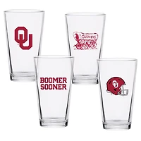 Oklahoma Sooners 16oz Collector Pint Glass Four-Set