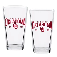 Oklahoma Sooners 16oz Established Pint Glass Two-Set