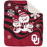 Oklahoma Sooners 50'' x 60'' Snowman Sherpa Blanket