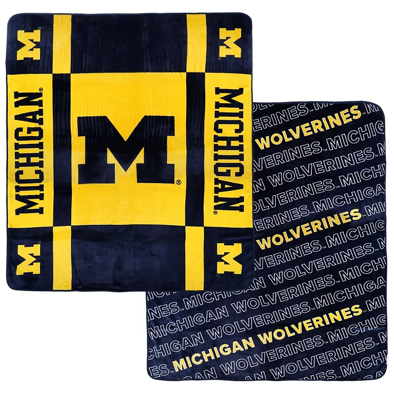 Pegasus Michigan Wolverines 60 x 70 Reverse Block Double-Sided Ultra Cozy Blanket