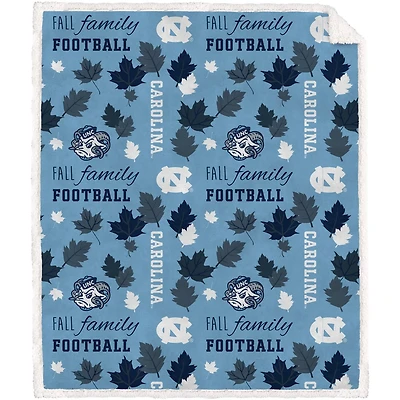 Pegasus North Carolina Tar Heels 60" x 70" Fall Family  Football Flannel Fleece Sherpa Blanket