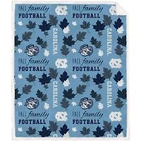Pegasus North Carolina Tar Heels 60" x 70" Fall Family  Football Flannel Fleece Sherpa Blanket