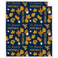 Pegasus West Virginia Mountaineers 60" x 70" Fall Family  Football Flannel Fleece Sherpa Blanket