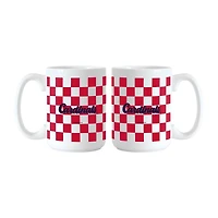 St Louis Cardinals 2-Pack 15oz Checkered Wordmark Mug Set