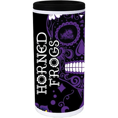 TCU Horned Frogs Dia Stainless Steel 12oz Slim Can Cooler