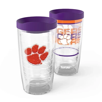 Tervis Clemson Tigers 2-Pack 16oz Competitor Emblem Tumbler Set