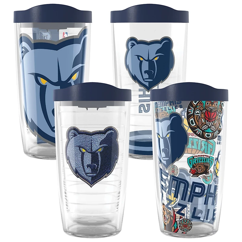 Tervis Memphis Grizzlies Four-Pack 16oz Classic Tumbler Set