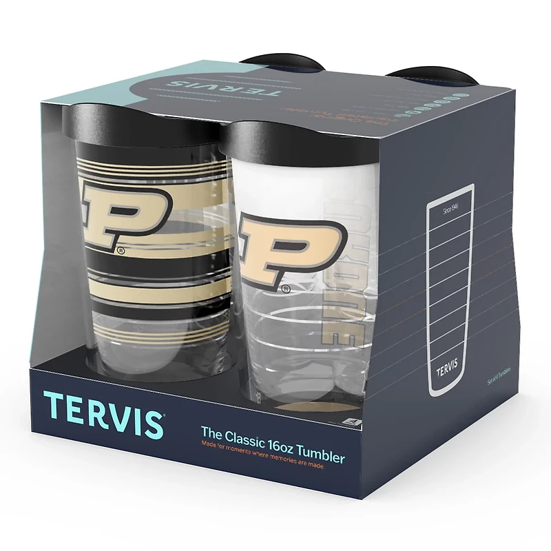 Tervis Purdue Boilermakers Four-Pack 16oz Classic Tumbler Set