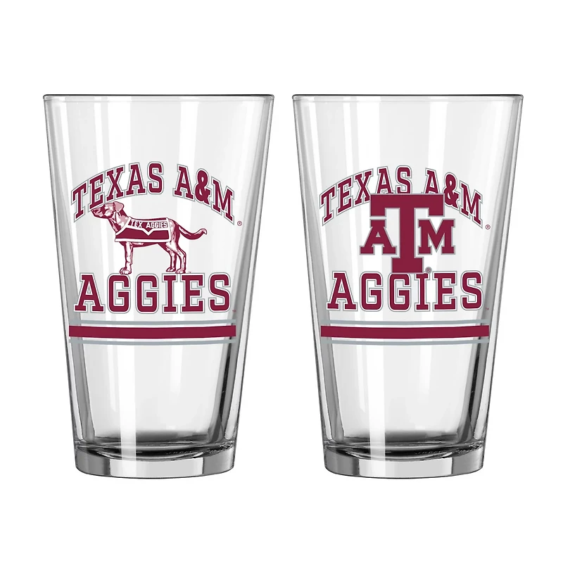 Texas AM Aggies 16oz Pint Glass Two Pack