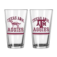 Texas AM Aggies 16oz Pint Glass Two Pack