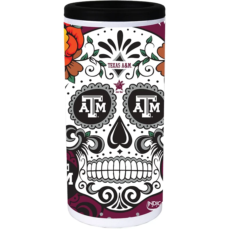 Texas AM Aggies Dia Stainless Steel 12oz Slim Can Cooler