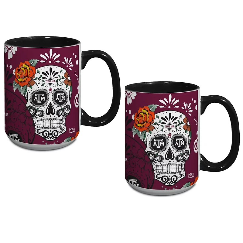 Texas AM Aggies Two-Pack Dia De Los Muertos Mug Set
