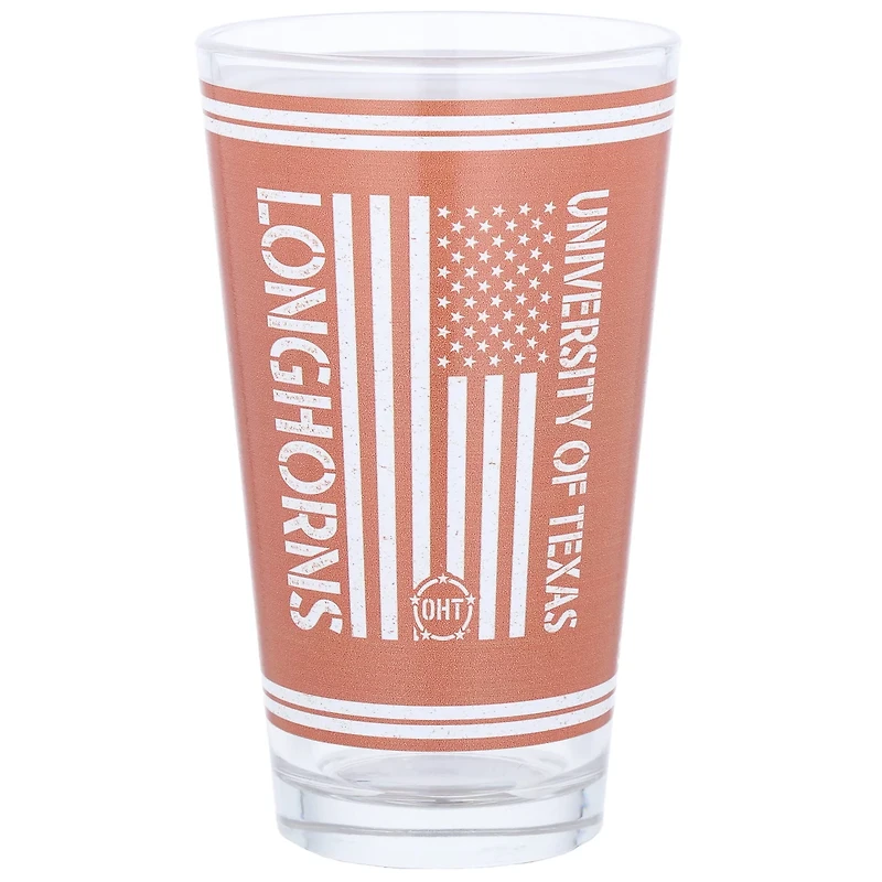 Texas Longhorns 16oz OHT Military Appreciation Pint Glass