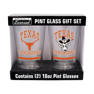 Texas Longhorns 16oz Pint Glass Two Pack