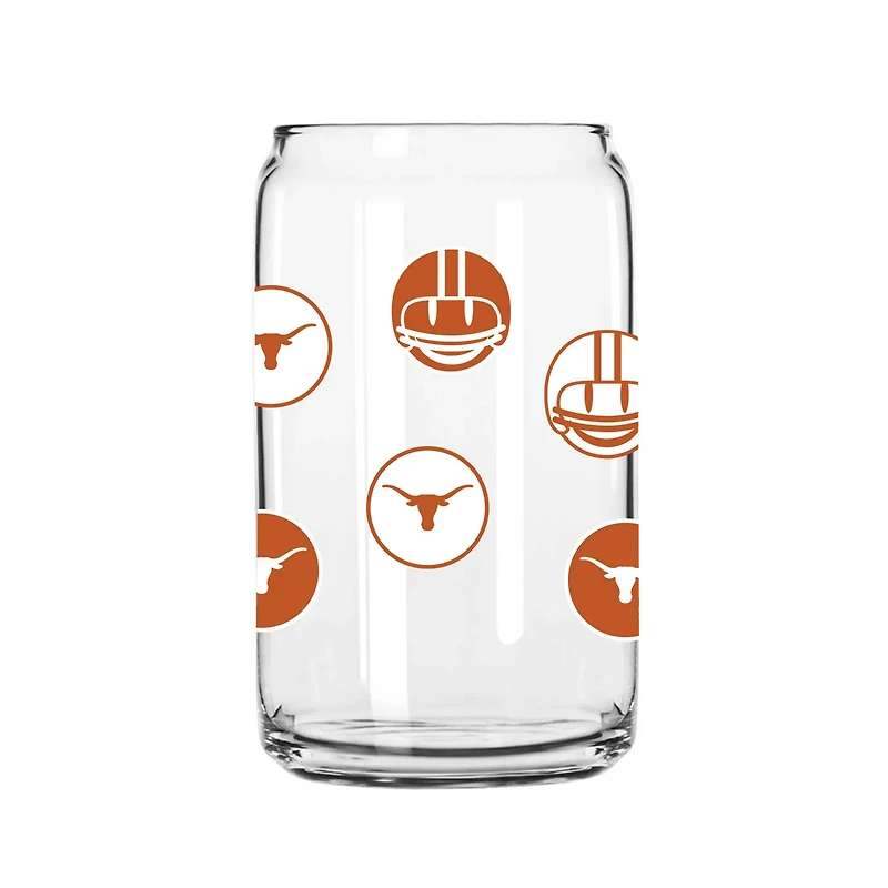 Texas Longhorns 16oz Smiley Can Glass