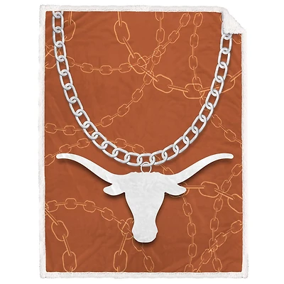 Texas Longhorns 60'' x 80'' Fan Chain Flannel Sherpa Blanket