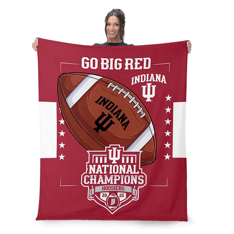 The Northwest Group Indiana Hoosiers College Football Playoff 2025 National Champions 46" x 60" Commit Silk Touch Throw Blanket