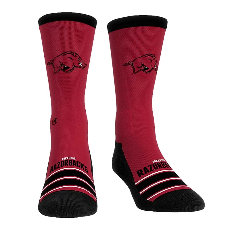Unisex Rock Em Socks Arkansas Razorbacks Gametime Stripe Crew