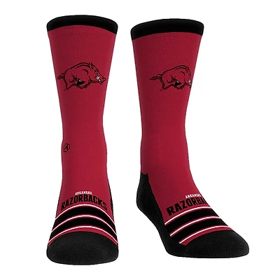 Unisex Rock Em Socks Arkansas Razorbacks Gametime Stripe Crew