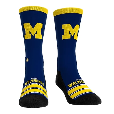 Unisex Rock Em Socks Michigan Wolverines Gametime Stripe Crew Socks