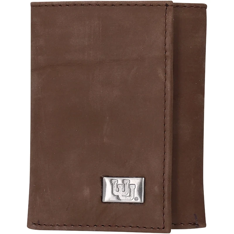 Utah Utes Leather Trifold Wallet with Concho