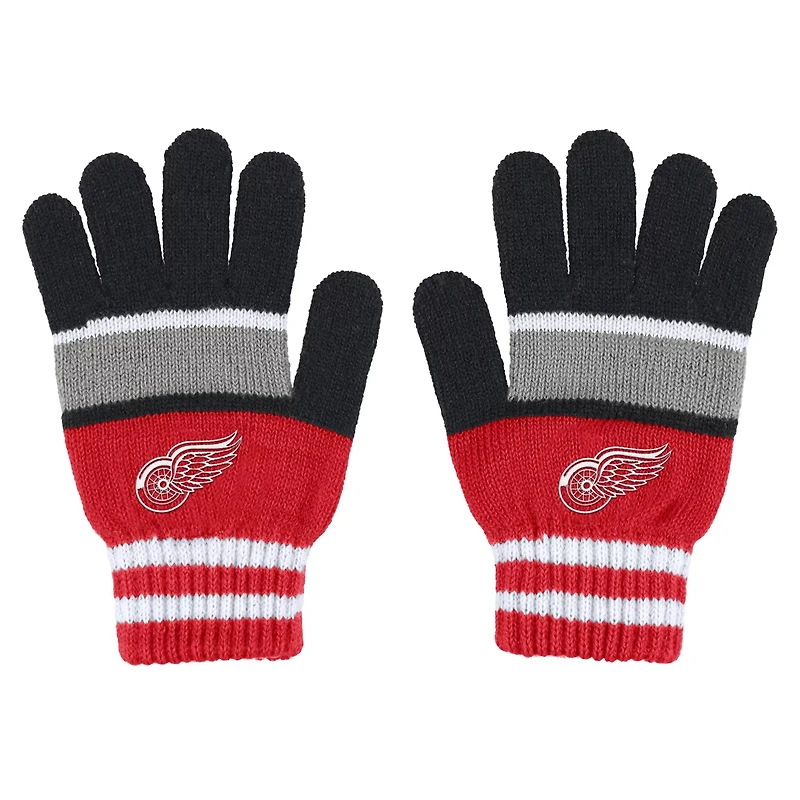 WEAR by Erin Andrews Detroit Wings Stripe Glove Scarf Set