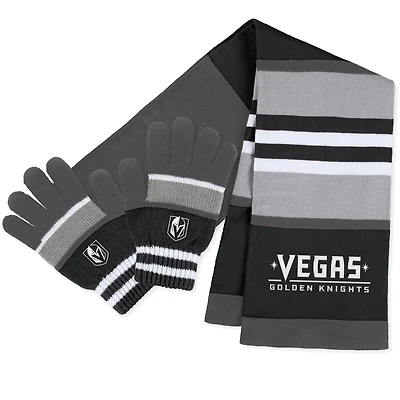 WEAR by Erin Andrews Vegas Golden Knights Stripe Glove  Scarf Set