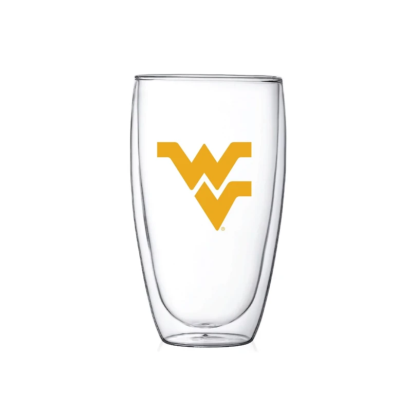 West Virginia Mountaineers 15oz Double Wall Thermo Glass