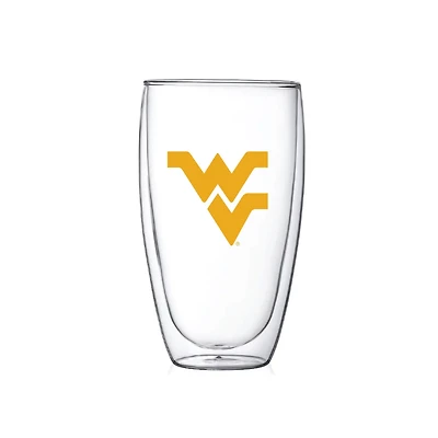 West Virginia Mountaineers 15oz Double Wall Thermo Glass