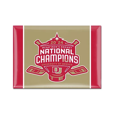 WinCraft Denver Pioneers 2024 NCAA Men's Ice Hockey National Champions 25" x 35" Metal Fridge Magnet