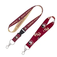 WinCraft Florida State Seminoles 2-Pack Lanyard with Detachable Buckle  Key Strap Set