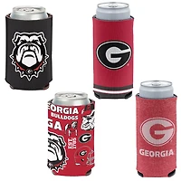 WinCraft Georgia Bulldogs 4-Pack 12oz Can  Slim Can Cooler Set