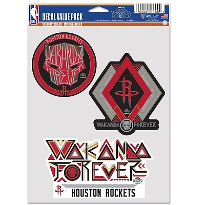 WinCraft Houston Rockets Three-Pack Panther 2 Fan Decal Set
